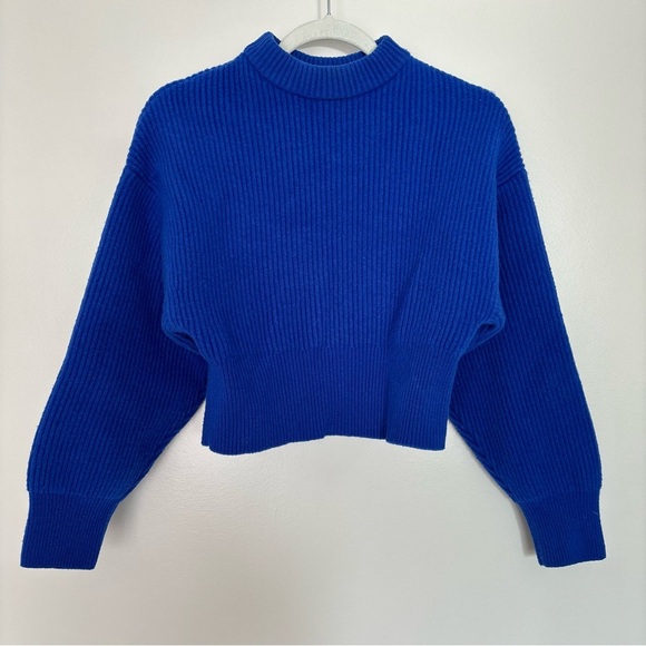 Cordova Megève‎ Sweater Blue 100% Extra Fine Merino Wool Blue Ribbed Size XS - Picture 1 of 12